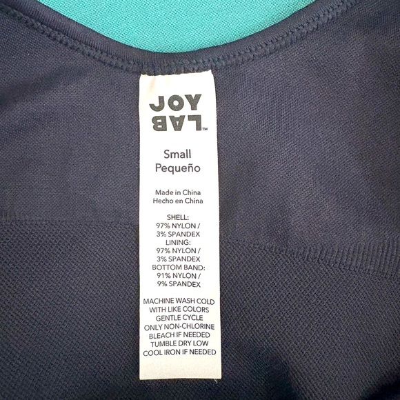 JoyLab Black Ribbed Sports Bra, Size Small - Picture 2 of 5